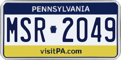 PA license plate MSR2049