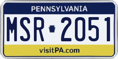 PA license plate MSR2051
