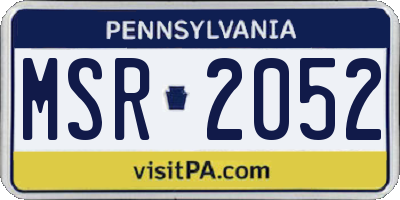 PA license plate MSR2052
