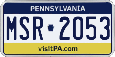 PA license plate MSR2053