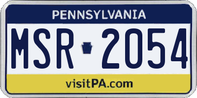 PA license plate MSR2054