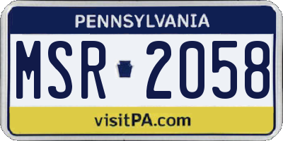 PA license plate MSR2058