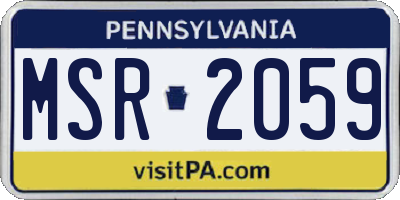 PA license plate MSR2059