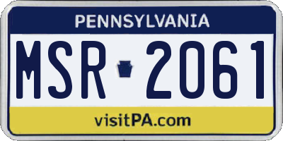 PA license plate MSR2061