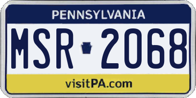 PA license plate MSR2068
