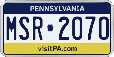 PA license plate MSR2070