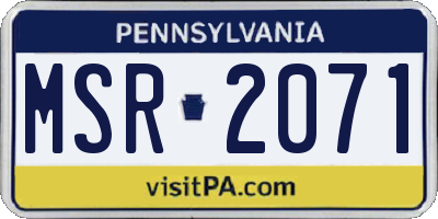 PA license plate MSR2071