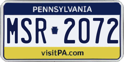 PA license plate MSR2072