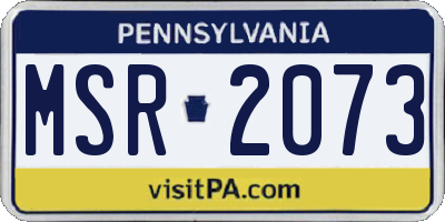 PA license plate MSR2073