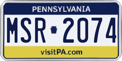 PA license plate MSR2074