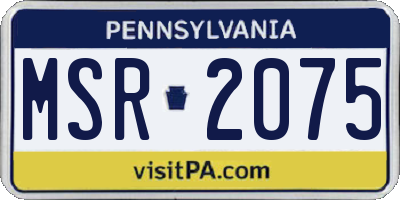 PA license plate MSR2075