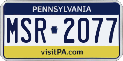 PA license plate MSR2077