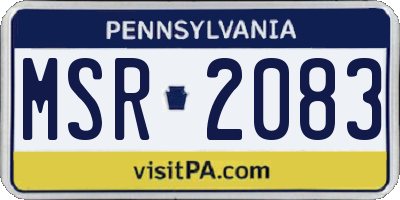 PA license plate MSR2083