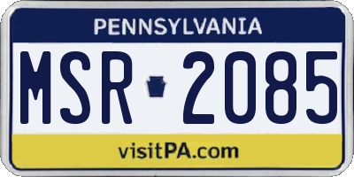 PA license plate MSR2085