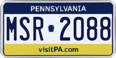 PA license plate MSR2088