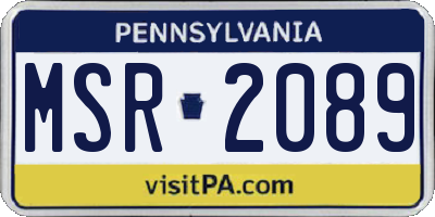 PA license plate MSR2089