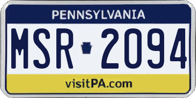 PA license plate MSR2094