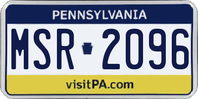 PA license plate MSR2096