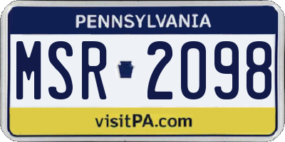 PA license plate MSR2098