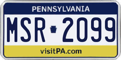 PA license plate MSR2099