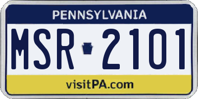 PA license plate MSR2101