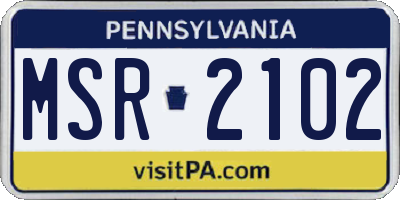 PA license plate MSR2102