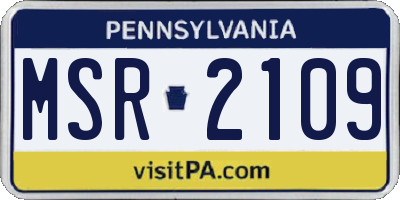 PA license plate MSR2109