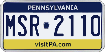 PA license plate MSR2110
