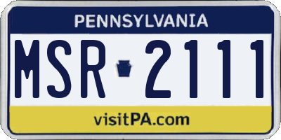PA license plate MSR2111