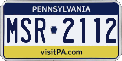 PA license plate MSR2112