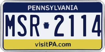 PA license plate MSR2114