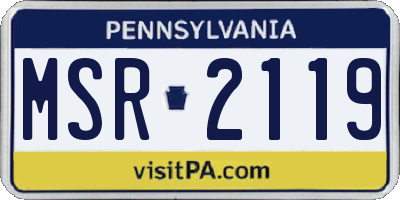 PA license plate MSR2119