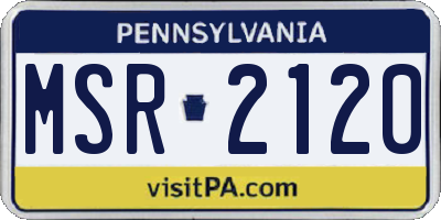 PA license plate MSR2120