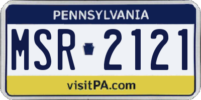 PA license plate MSR2121