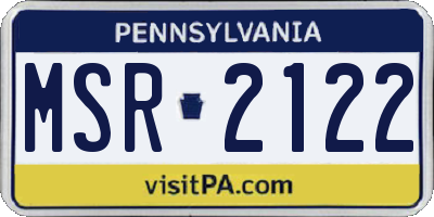 PA license plate MSR2122