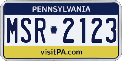 PA license plate MSR2123