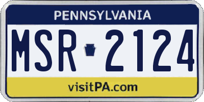 PA license plate MSR2124