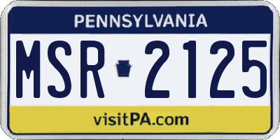 PA license plate MSR2125