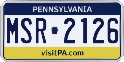 PA license plate MSR2126