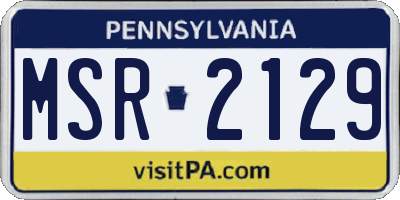 PA license plate MSR2129