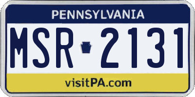 PA license plate MSR2131
