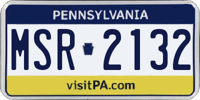 PA license plate MSR2132