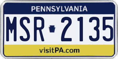 PA license plate MSR2135