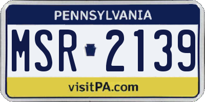 PA license plate MSR2139