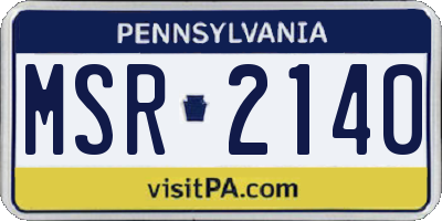 PA license plate MSR2140