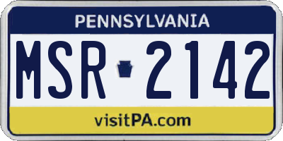 PA license plate MSR2142