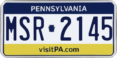PA license plate MSR2145