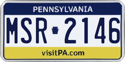 PA license plate MSR2146