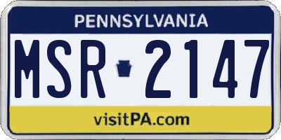 PA license plate MSR2147