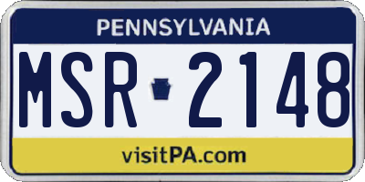 PA license plate MSR2148